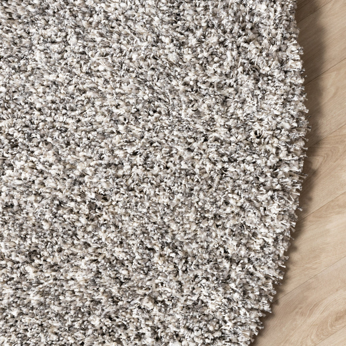 Round shaggy rug - Yves Light Grey