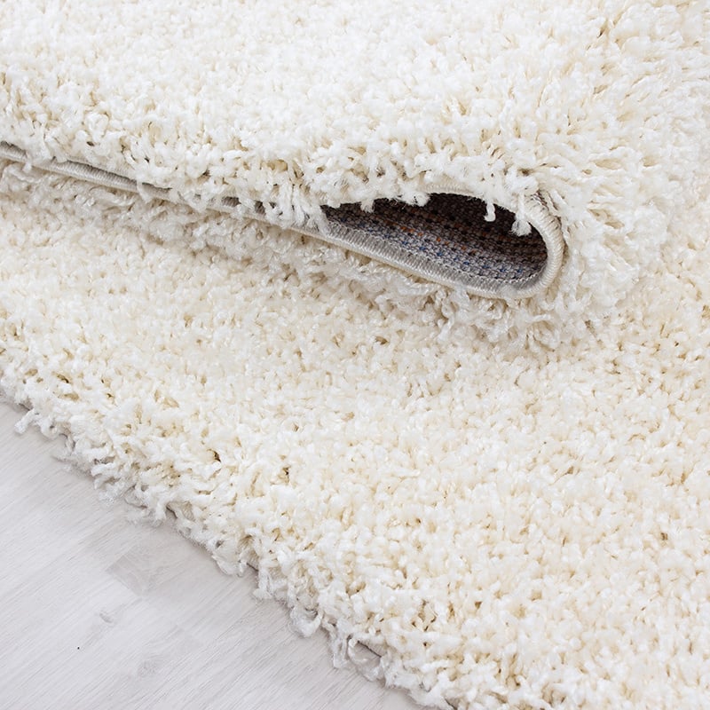Round high-pile floor rug - Sade Cream