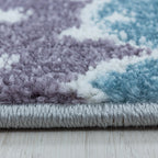 Round Children's Floor Rug - Lucy Clouds Gray
