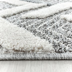 Round Scandinavian Rug - Pitea Panel Grey/Cream