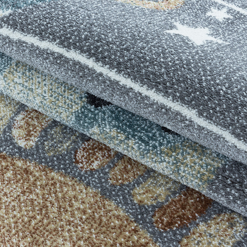 Children's floor rug - Fleurtje Planets Grey