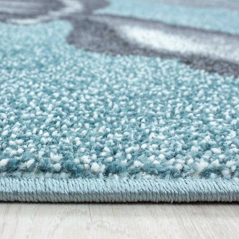 Round children's floor rug - Bambi Turtle Blue