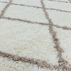 Round Berber Rug - Agadir Lines Creme/Beige