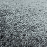 Round high-pile floor rug - Fuzzy Grey
