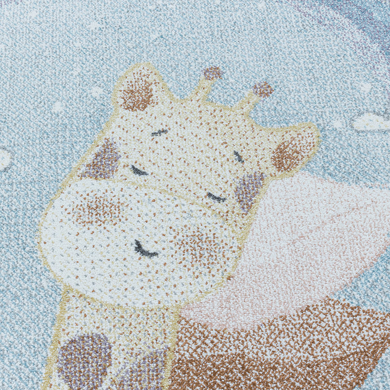 Children's floor rug - Lucy Giraffe Blue