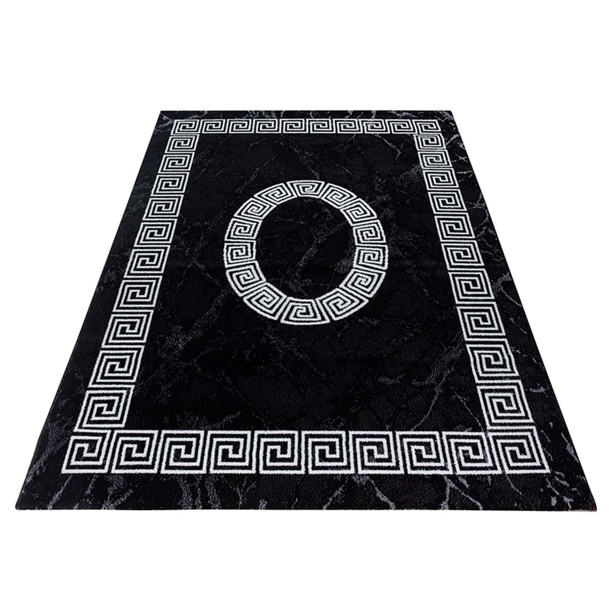 Modern Floor Rug - Plus Black 8009