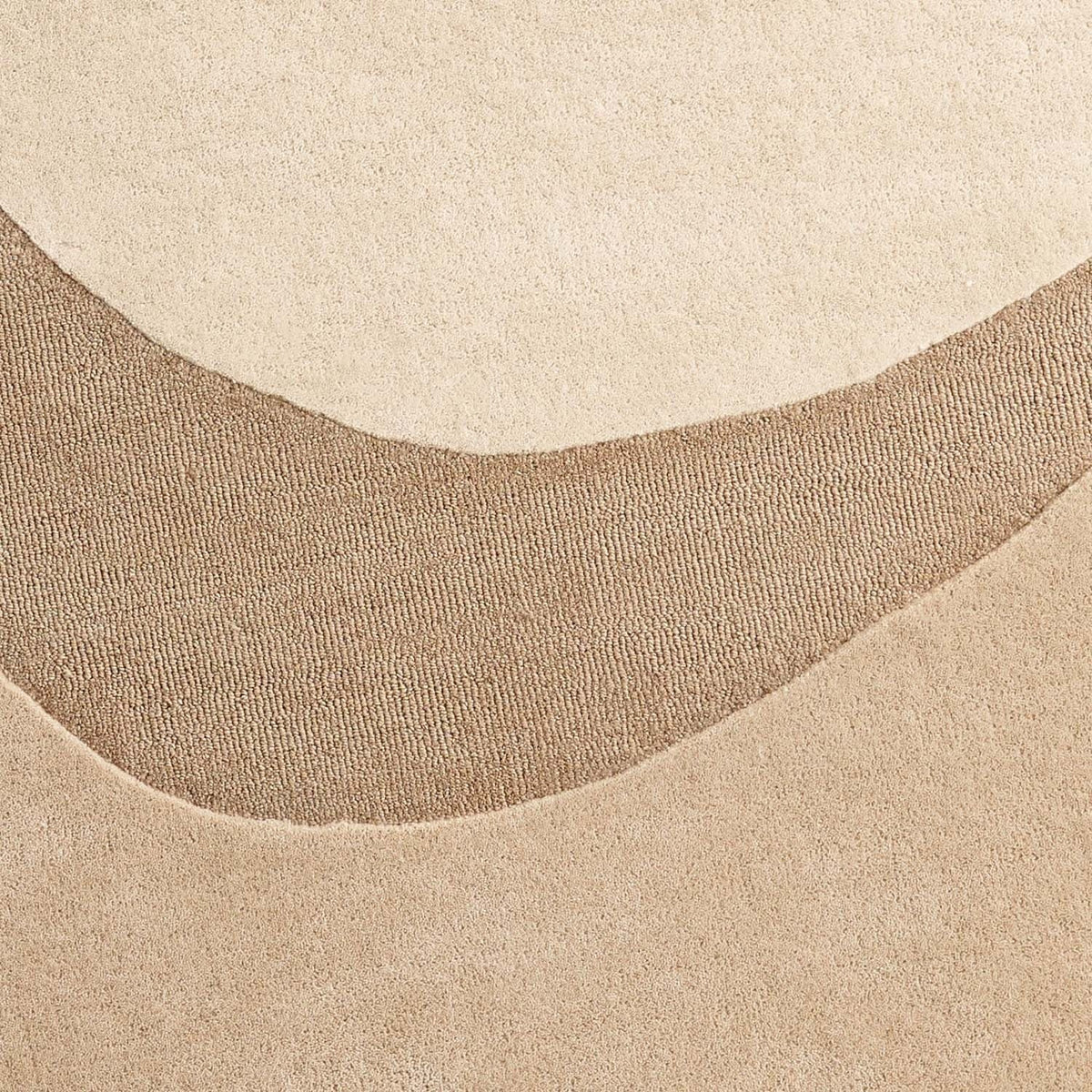 Round wool floor rug - Organix Beige/Cream 210