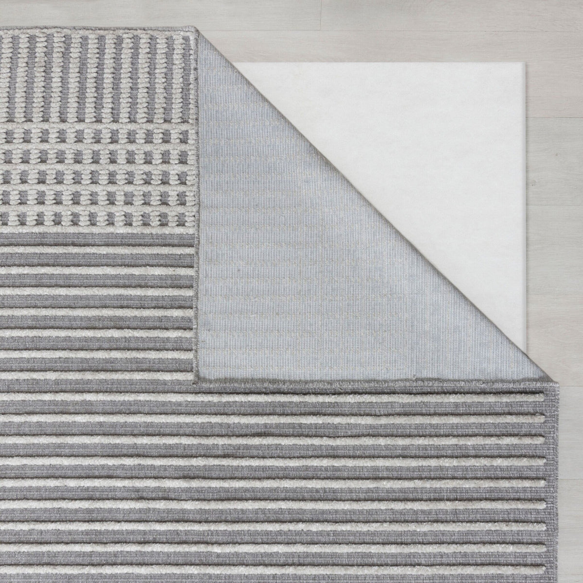 Washable floor rug - Elto Stripe Grey