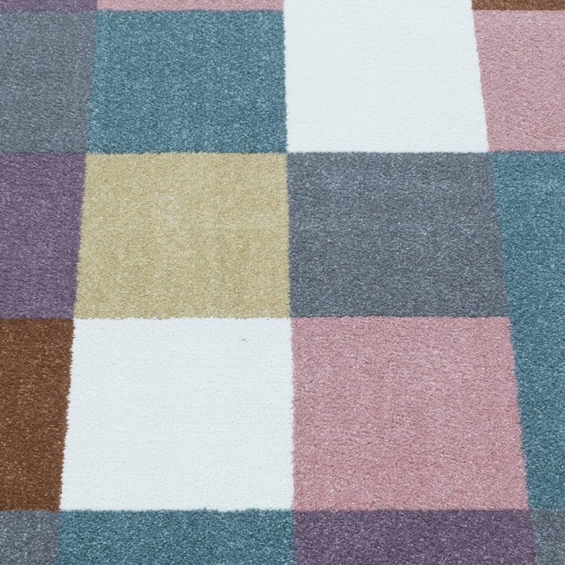 Round kids floor rug - Fleurtje Blocks Multicolor