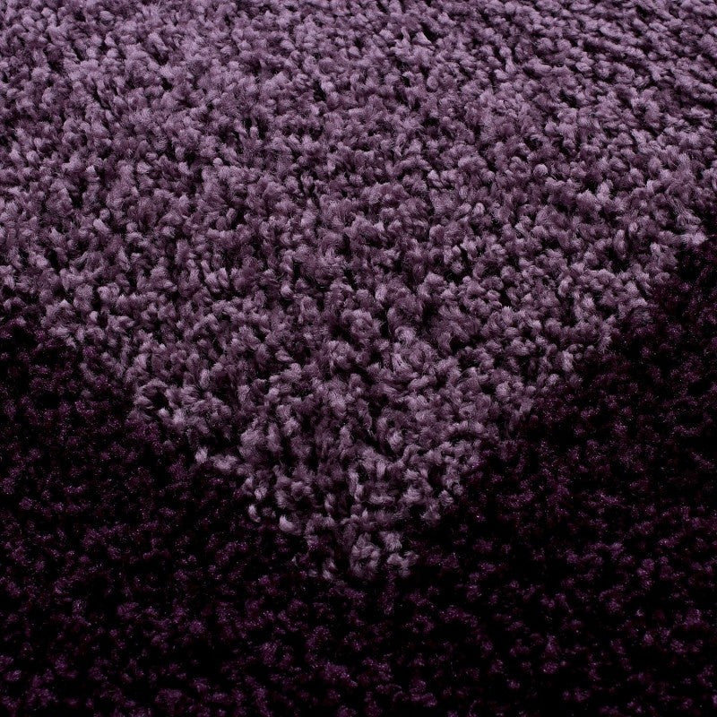 Round High pile floor rug - Edge Purple