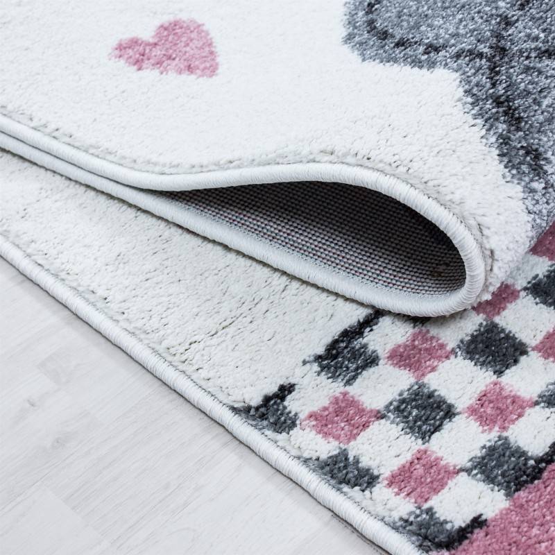Children's Floor Rug - Anna Elephant Umbrella Pink