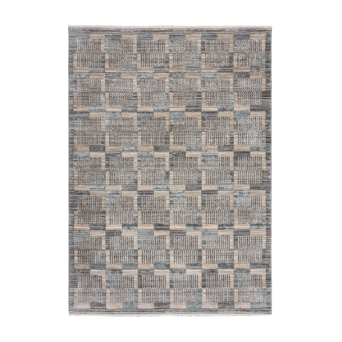 Checkered floor rug - Enrico Gray