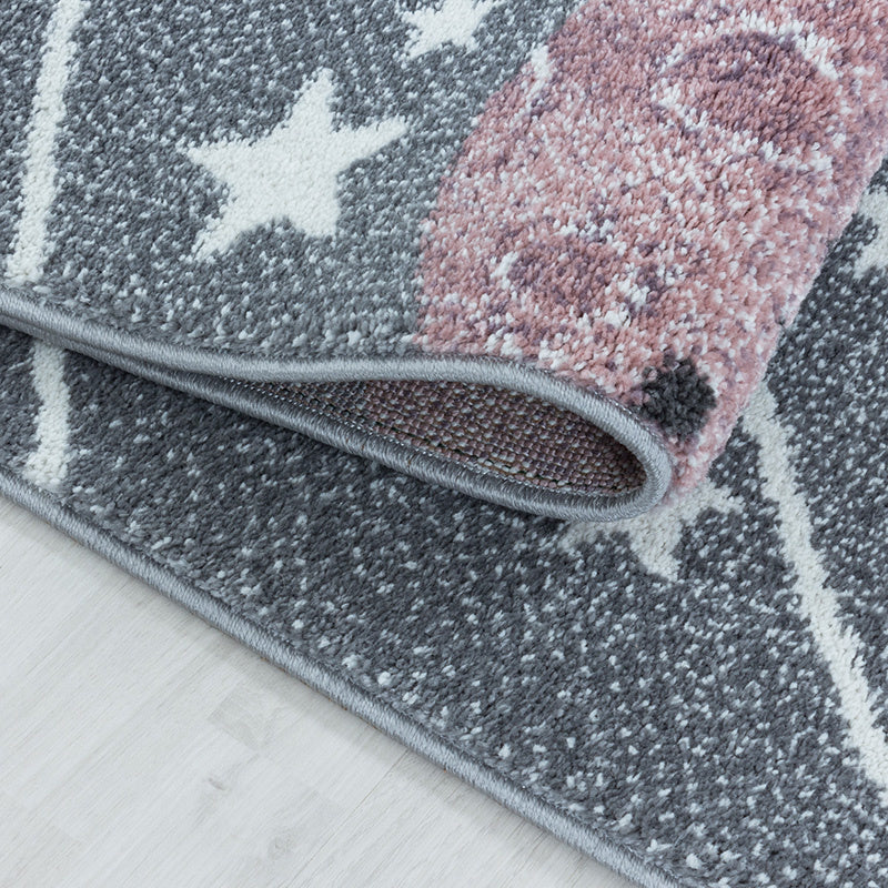 Children's floor rug - Fleurtje Planets Grey