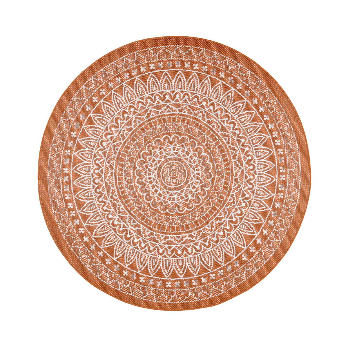 Round Outdoor Rug - Summer Azteca Terra