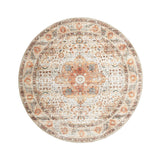 Round Indoor Outdoor Rug - Kairo Medallion Cream/Multicolour