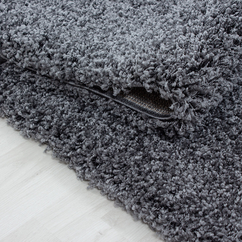 Round high-pile floor rug - Sade Grey