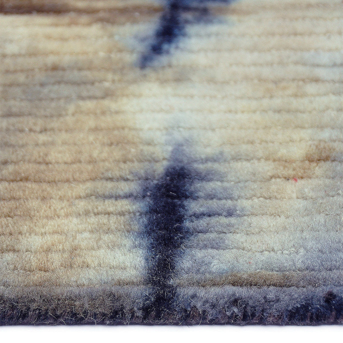 Wool floor rug - Tiphaine Blue/Ochre Yellow