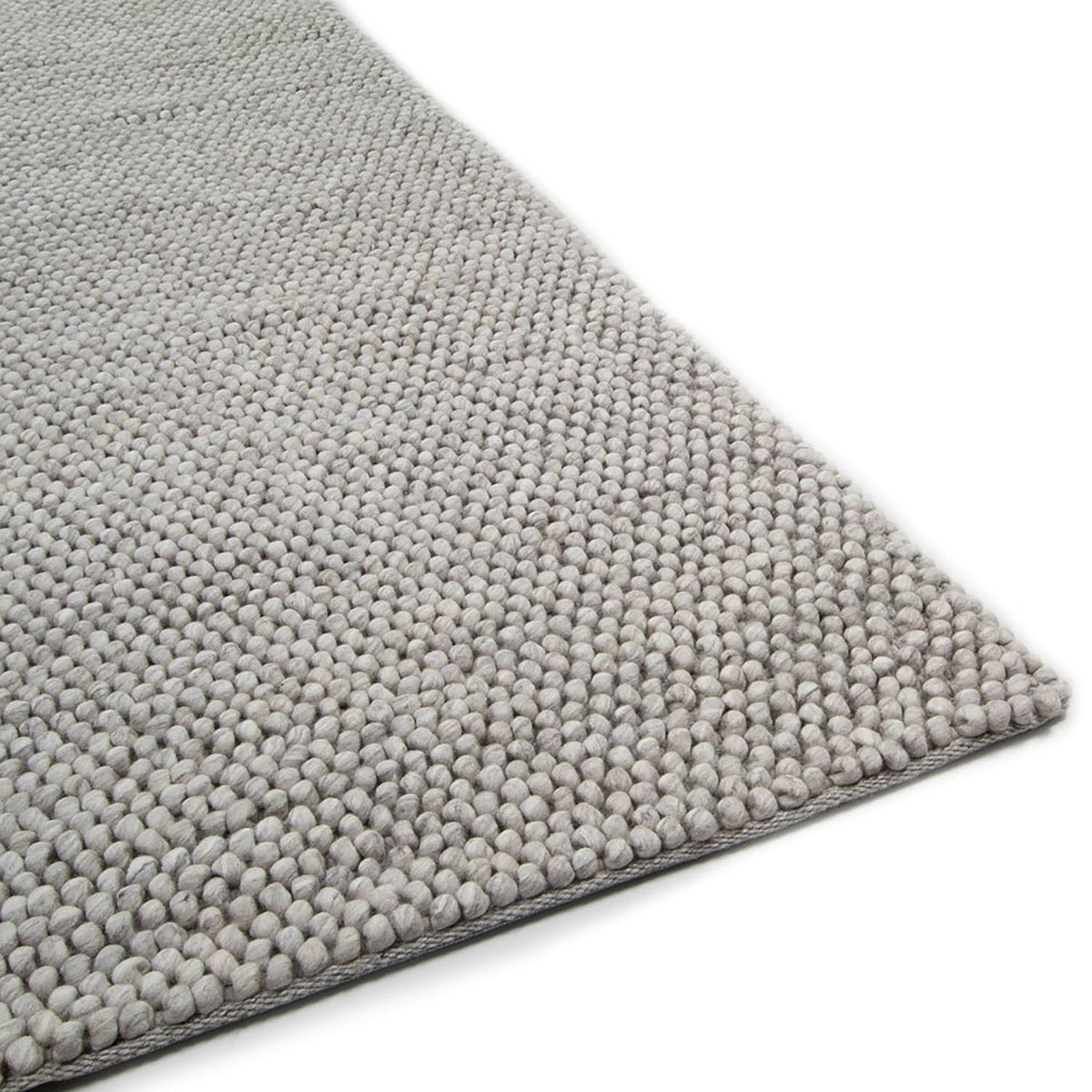 Wool Floor Rug - New Loop Light Grey 814
