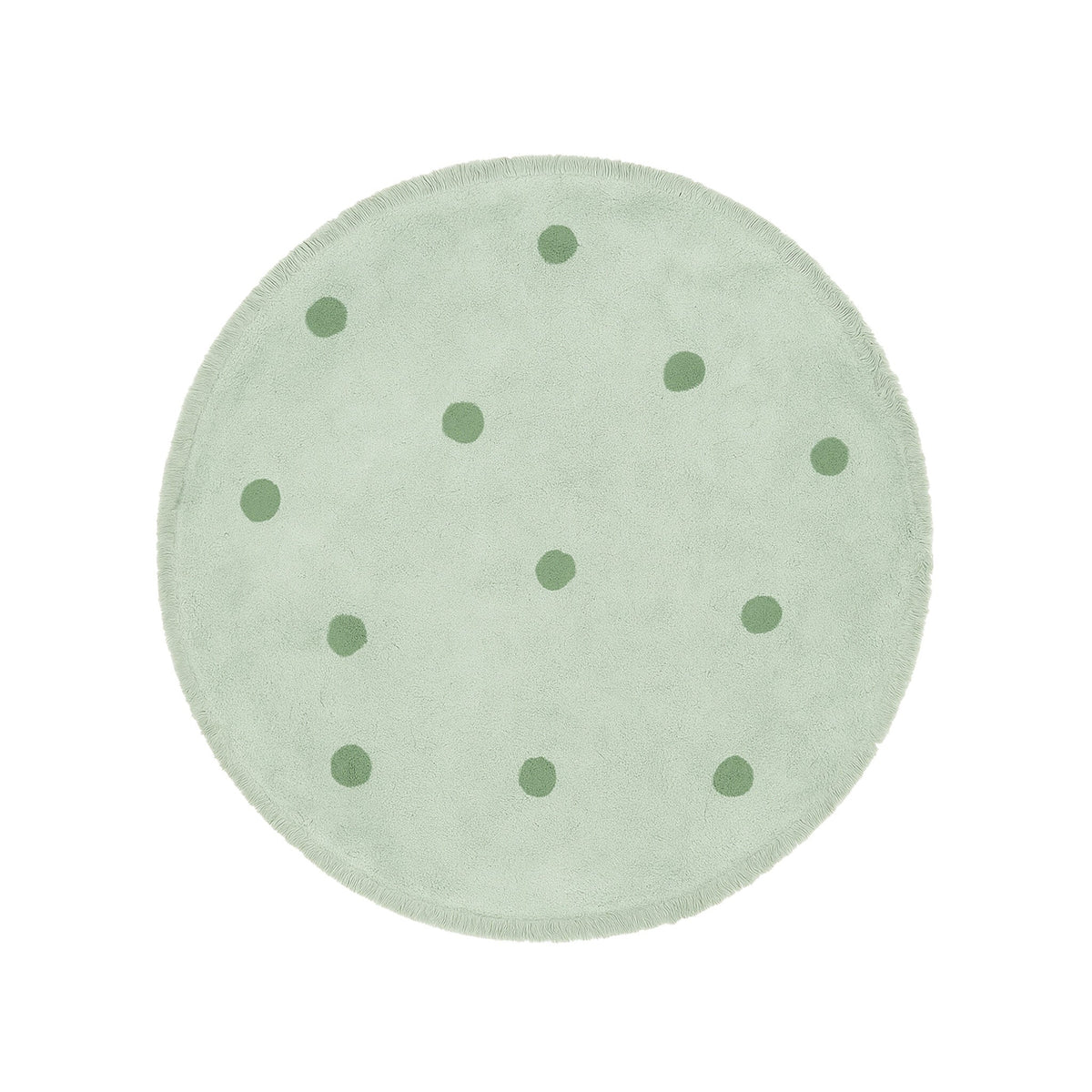 Round Kids' Room Rug – Lou Dots Green