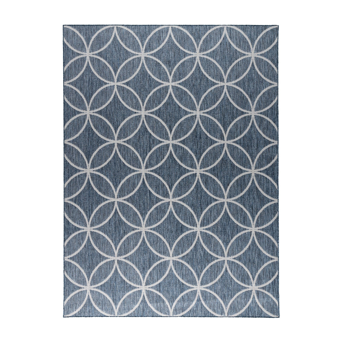 Geometric Outdoor Rug – Faro Ripple Blue