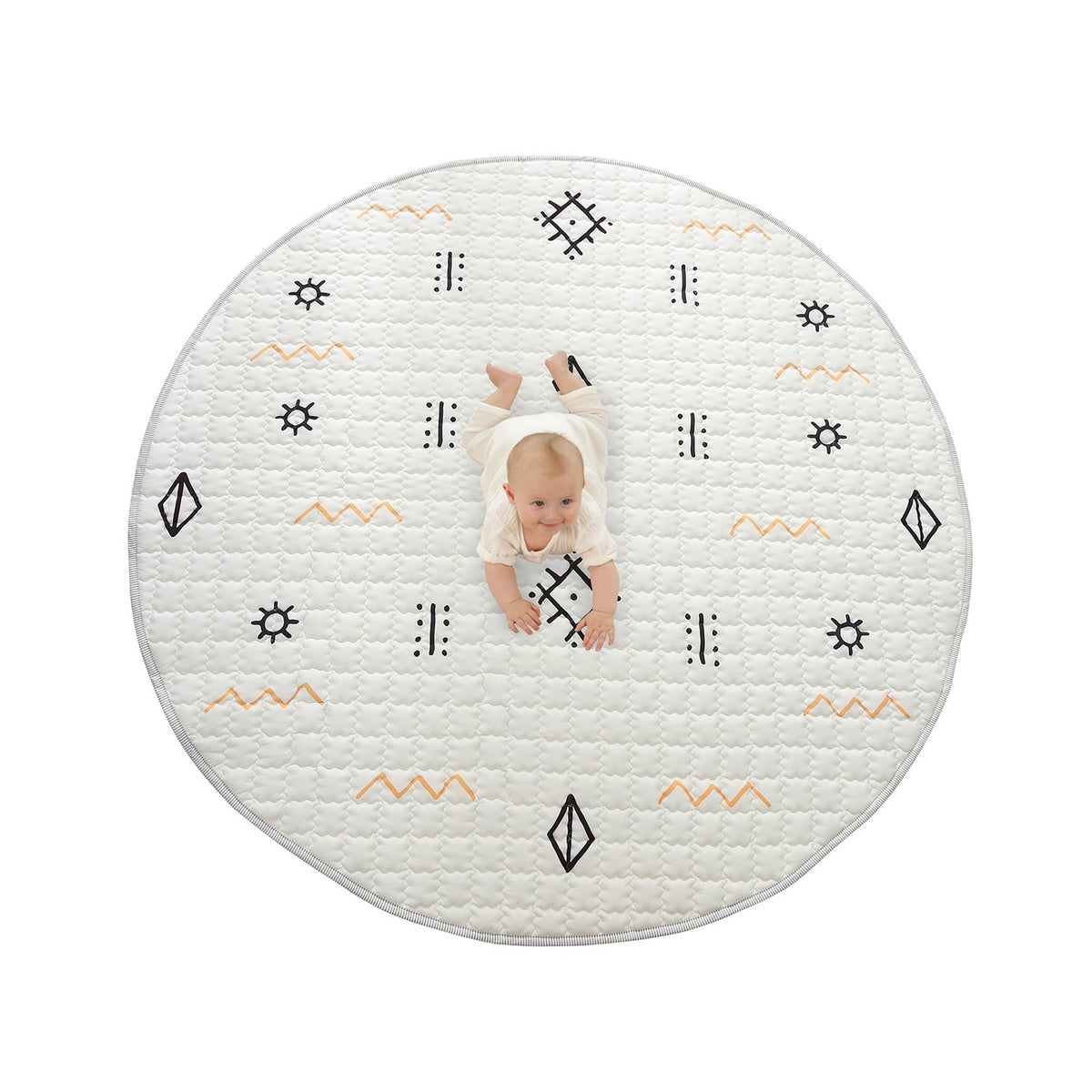 Round Baby Play Mat - Noa Aztec Cream