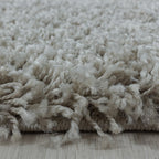Round high-pile floor rug - Softy Beige
