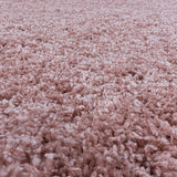 Round high-pile floor rug - Softy Pink