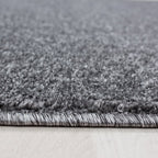 Round Low Pile Floor Rug - Asa Grey
