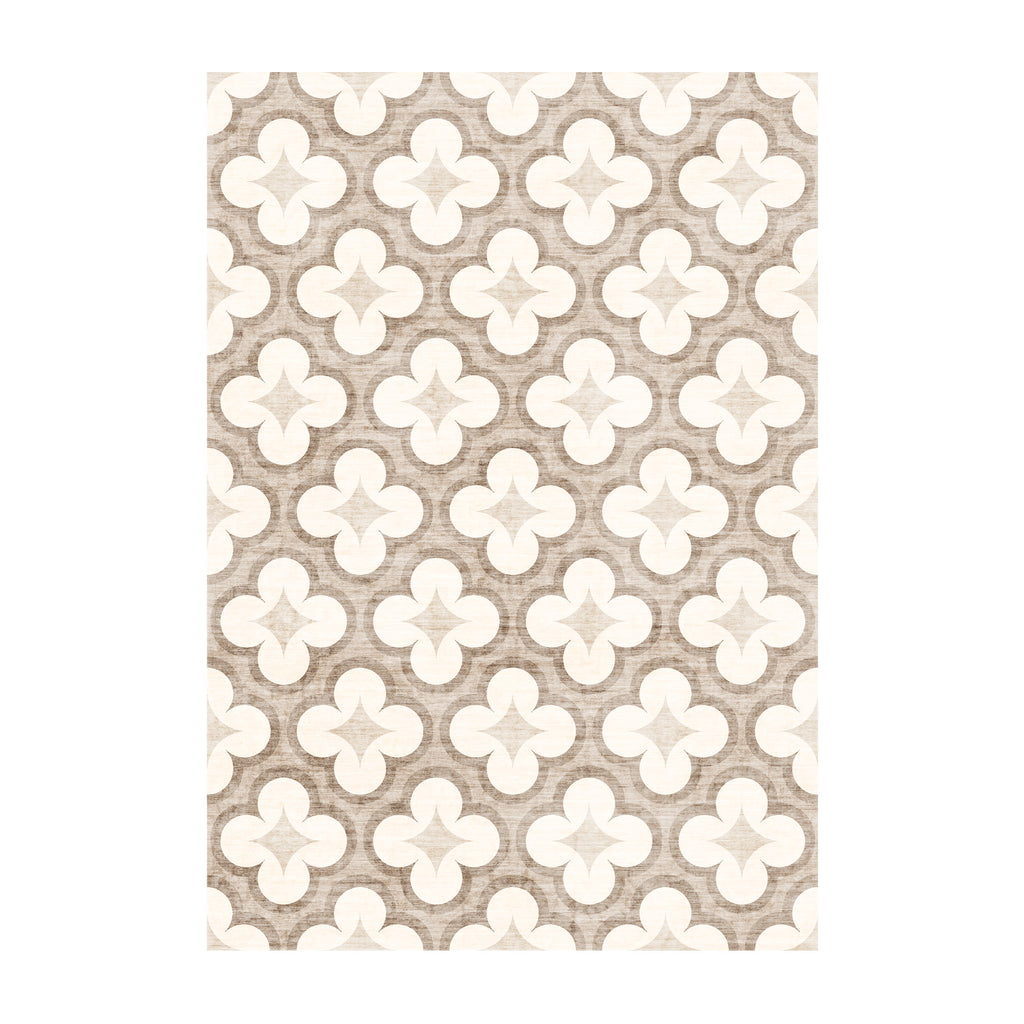 Geometric outdoor rug – Mosaic Clover Cream