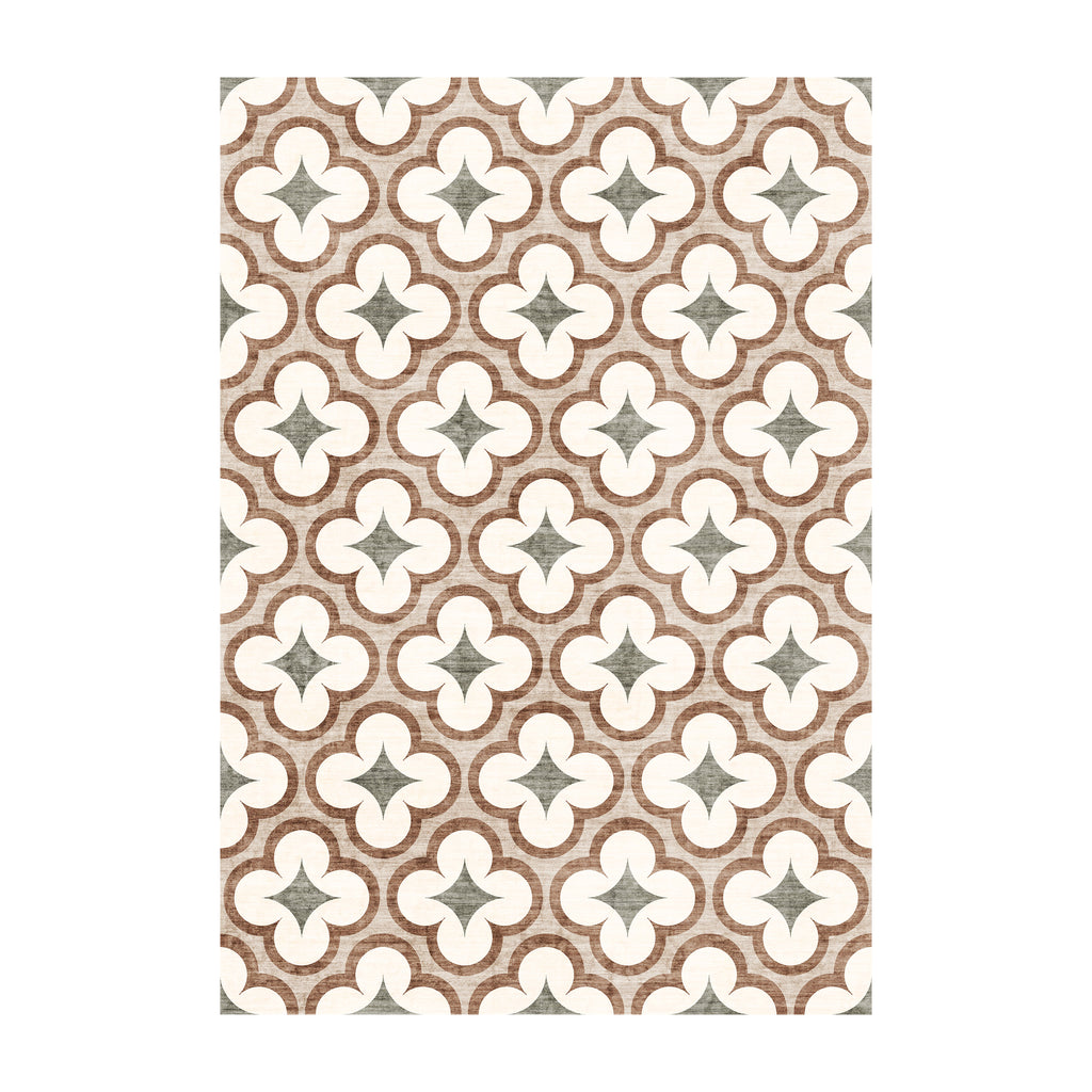Geometric outdoor rug – Mosaic Clover Green
