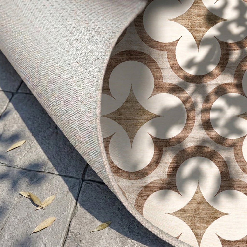 Geometric outdoor rug – Mosaic Clover Terracotta