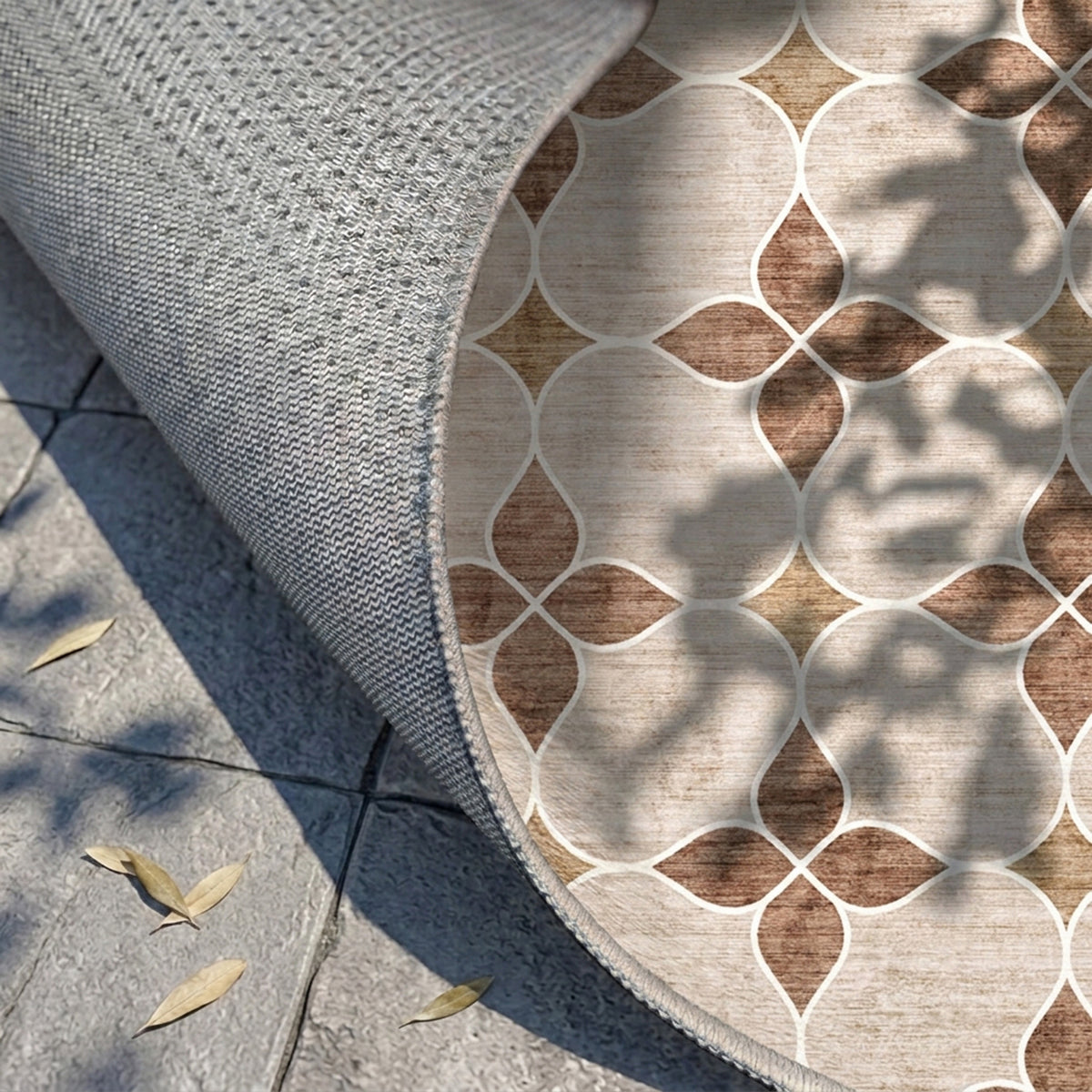 Geometric outdoor rug – Mosaic Dot Terracotta