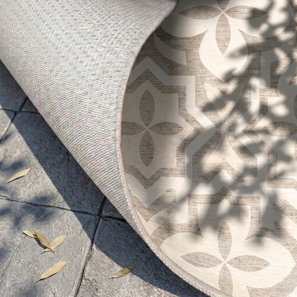 Geometrisch buitenkleed - Mosaic Medina Creme