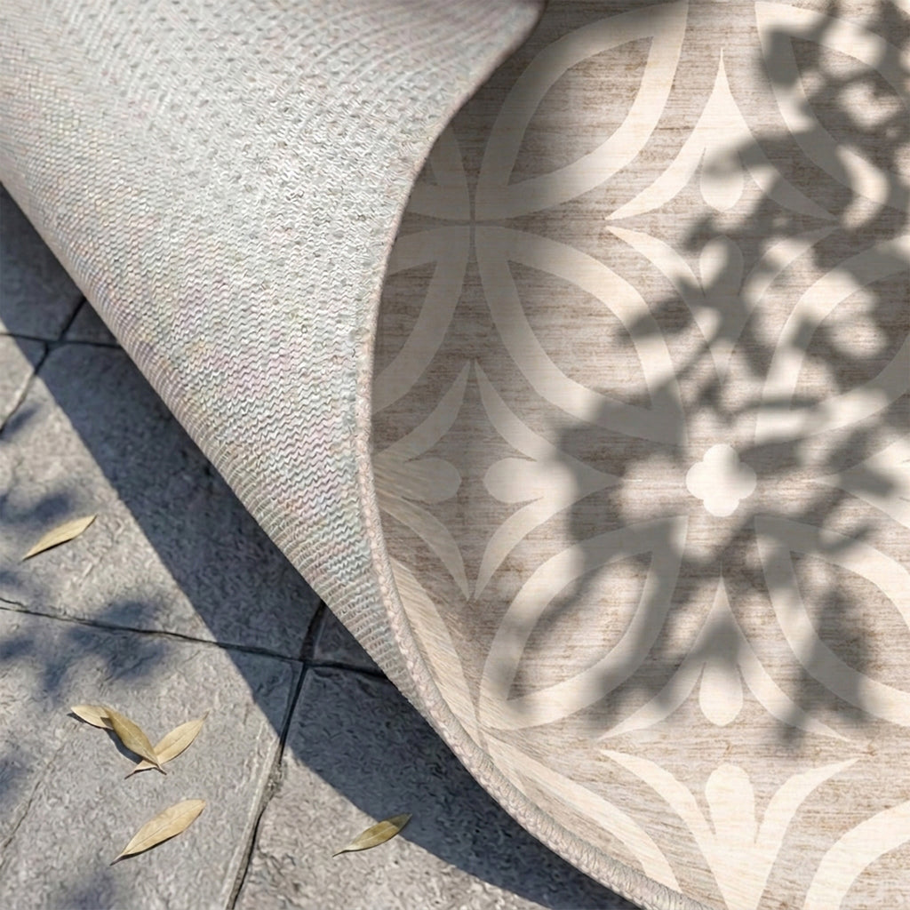 Geometrisch buitenkleed - Mosaic Petal Creme
