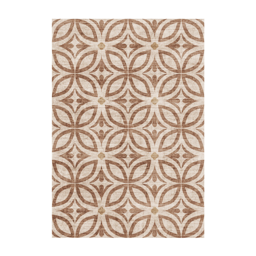 Geometric outdoor rug – Mosaic Petal Terracotta