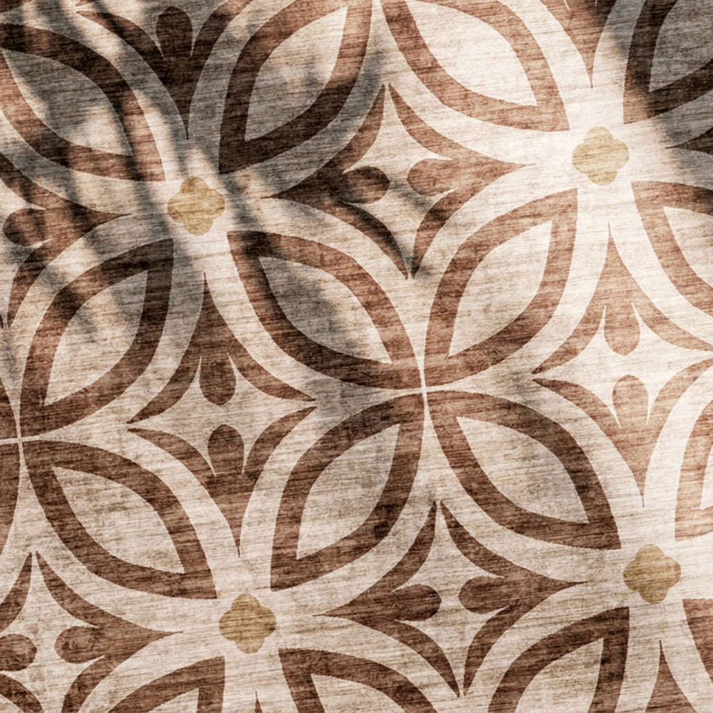 Geometric outdoor rug – Mosaic Petal Terracotta