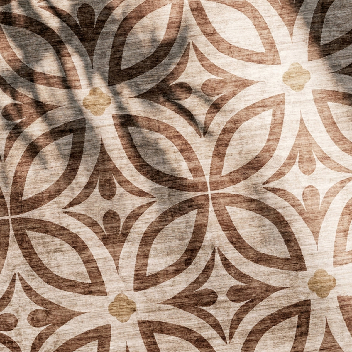 Geometric outdoor rug – Mosaic Petal Terracotta