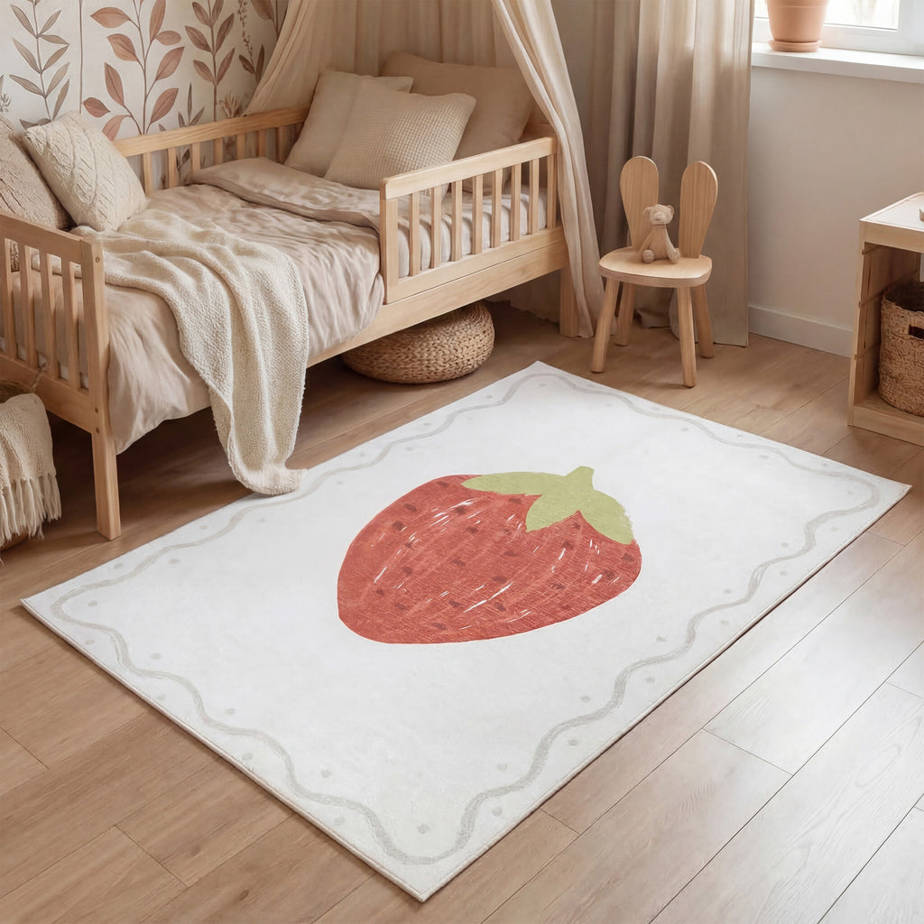 Washable children's rug - Mick Strawberry Red
