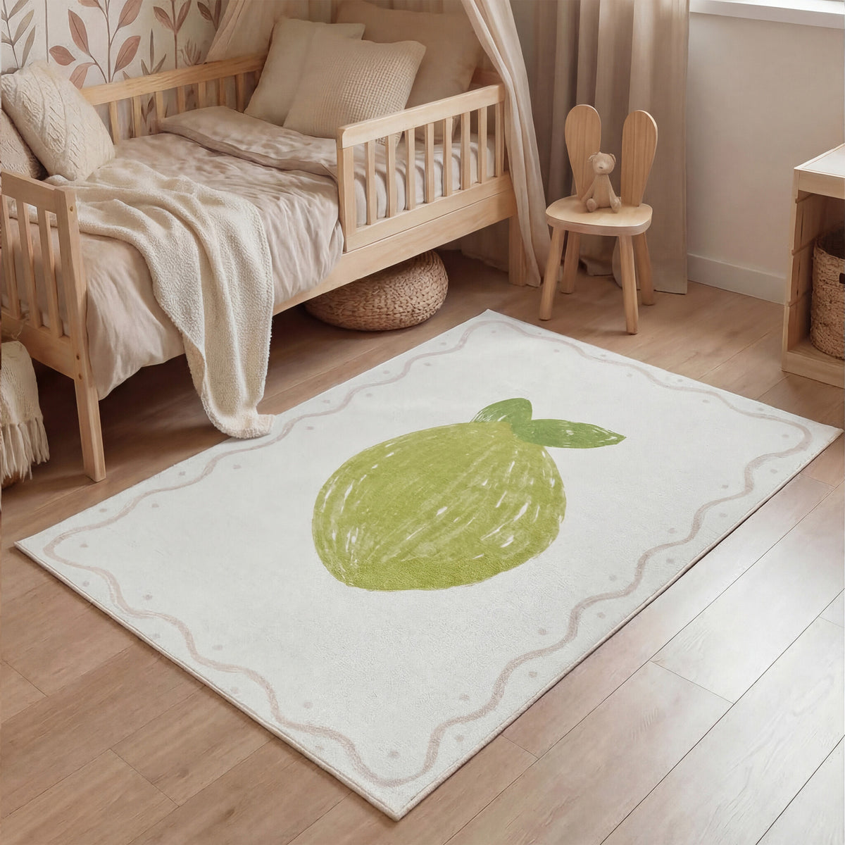 Washable children's rug - Mick Lime Green