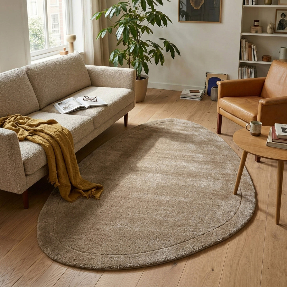 Organischer Teppich - Isara Border Brown