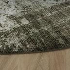 Round abstract rug - Rusty Green