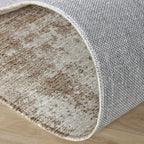 Runder abstrakter Teppich - Rusty Taupe