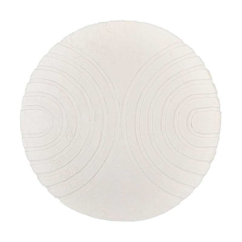 Hochflor Teppich Rund - Carvy Arches Creme