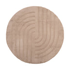 Rond hoogpolig vloerkleed - Carvy Curves Taupe