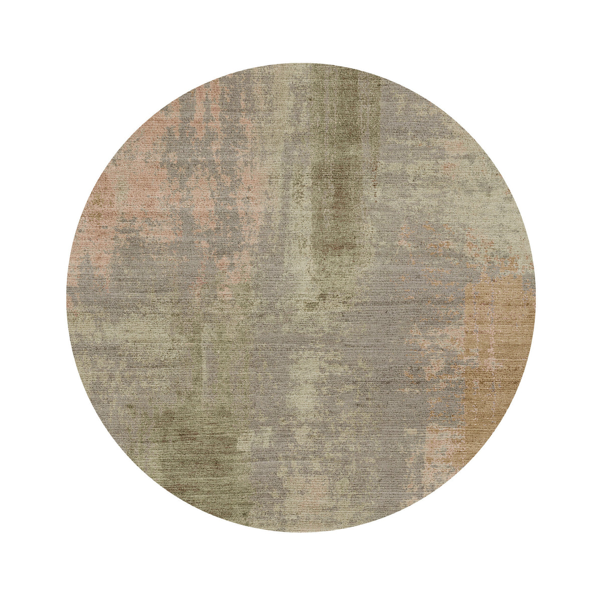 Okrągły abstrakcyjny dywan - Rusty Pastel
