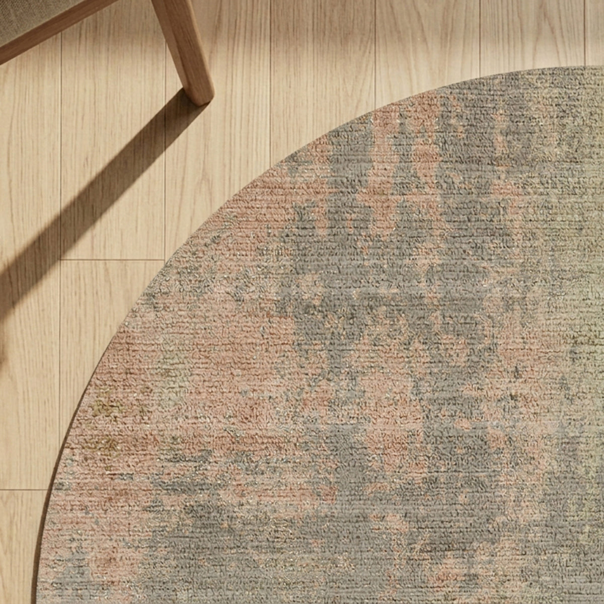 Runder abstrakter Teppich - Rusty Pastel