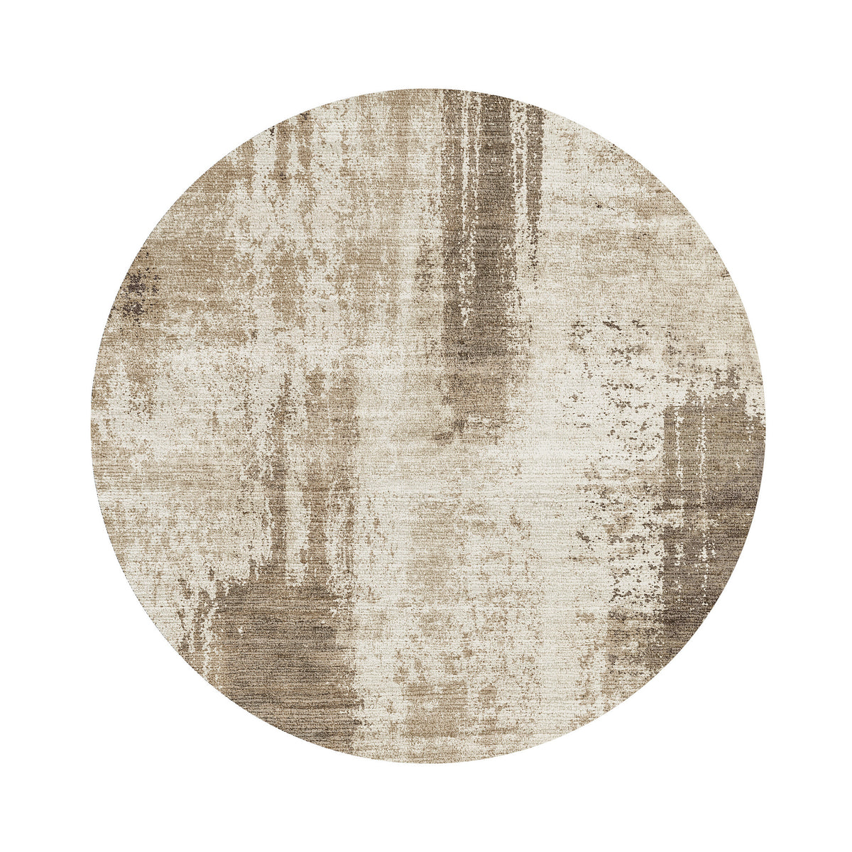 Okrągły abstrakcyjny dywan - Rusty Taupe