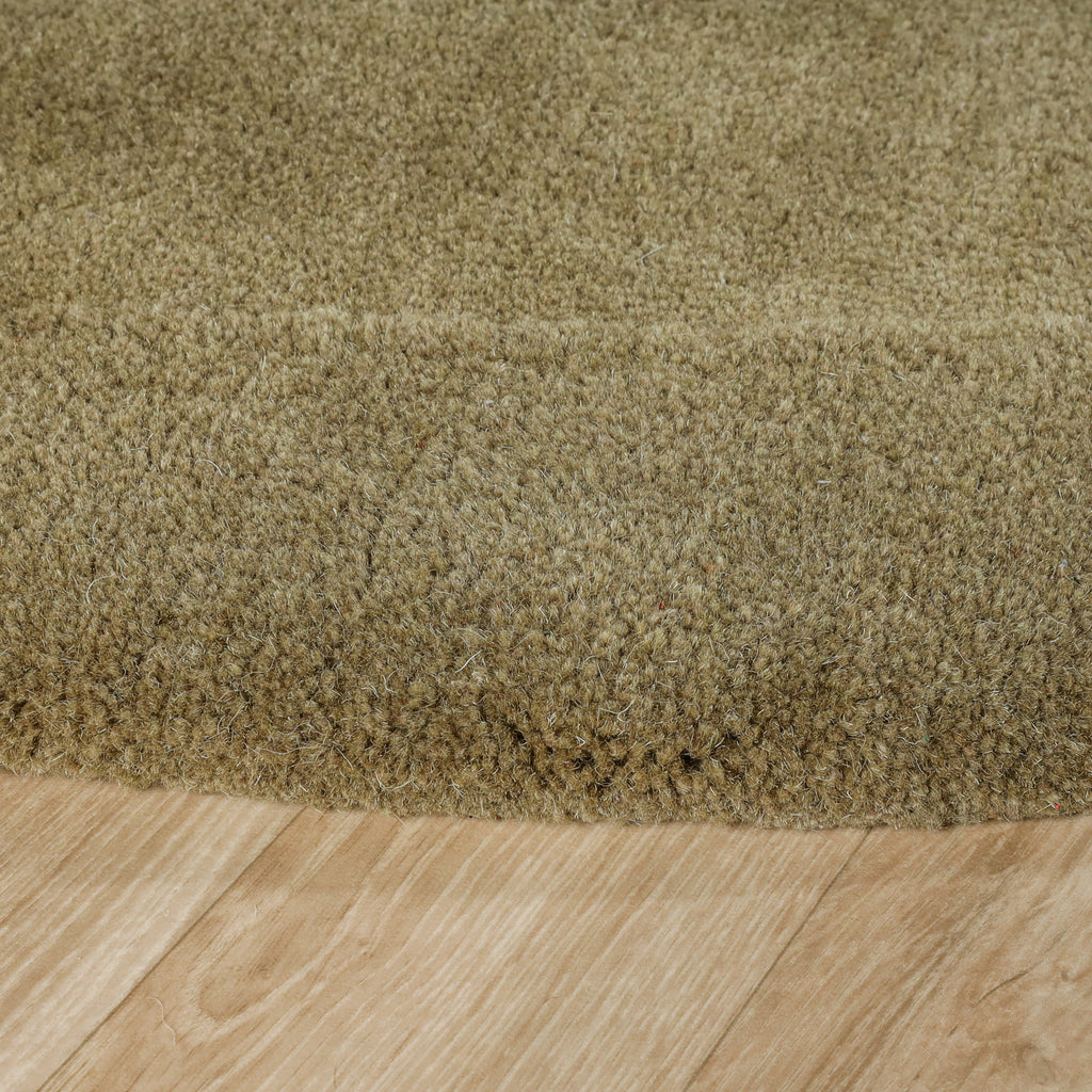 Round rug - Isara Border Olive Green