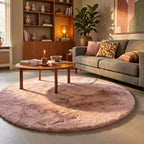 Rond Hoogpolig vloerkleed - Comfy Supreme Roze