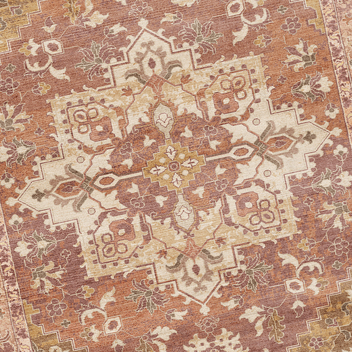 Vintage rug - Sage Medallion Terracotta